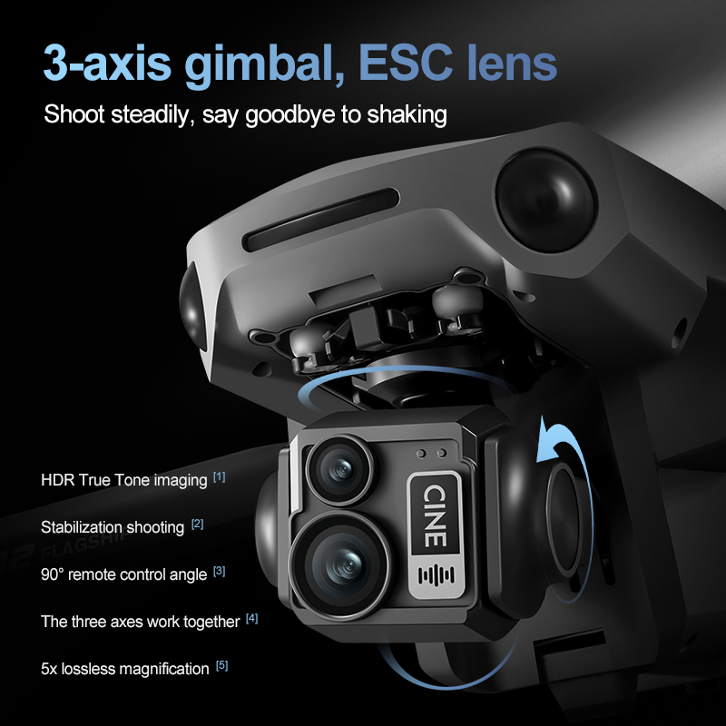 Drone Rc Plegable - 8K 3 Axis Gimbal Brushless 7.2in