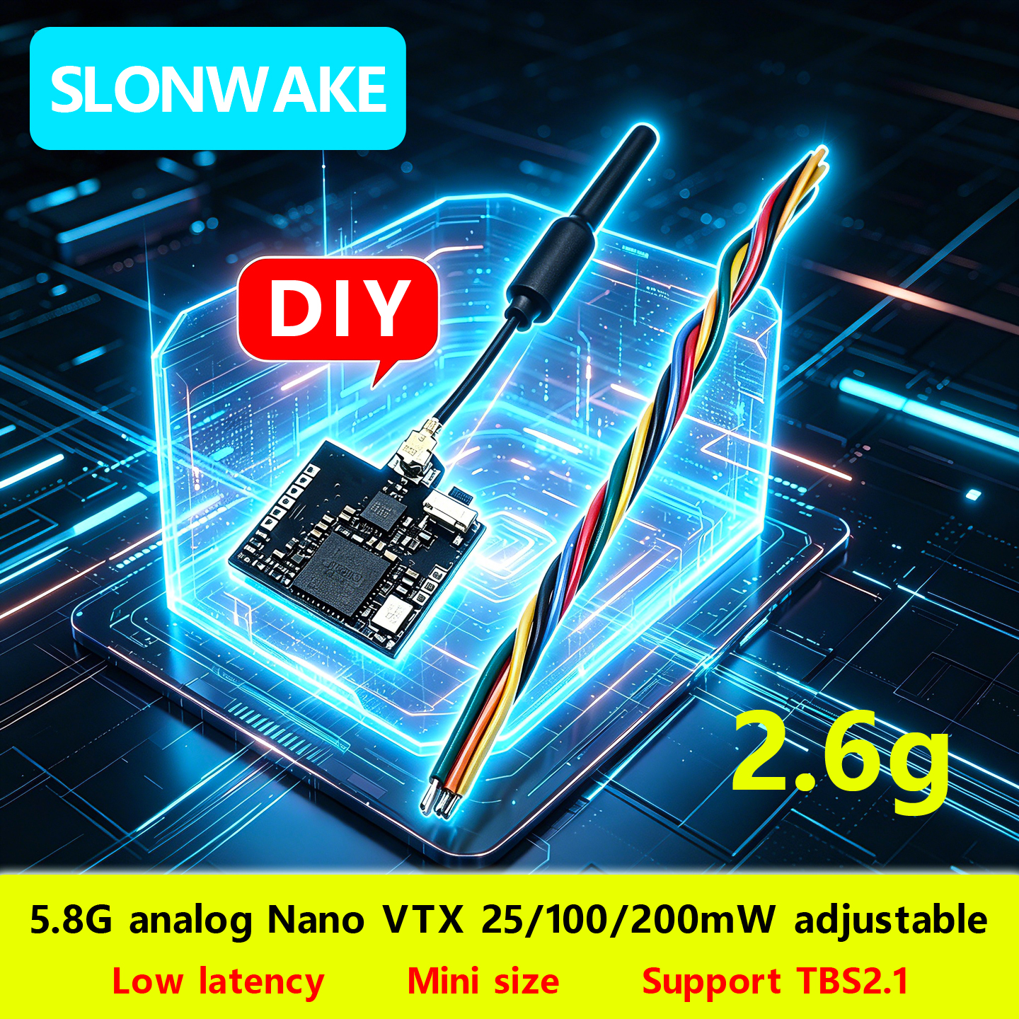 Drone Rc Transmitter And Receiver - SLONWAKE Nano 5.8G 48CH 200mW Micro
