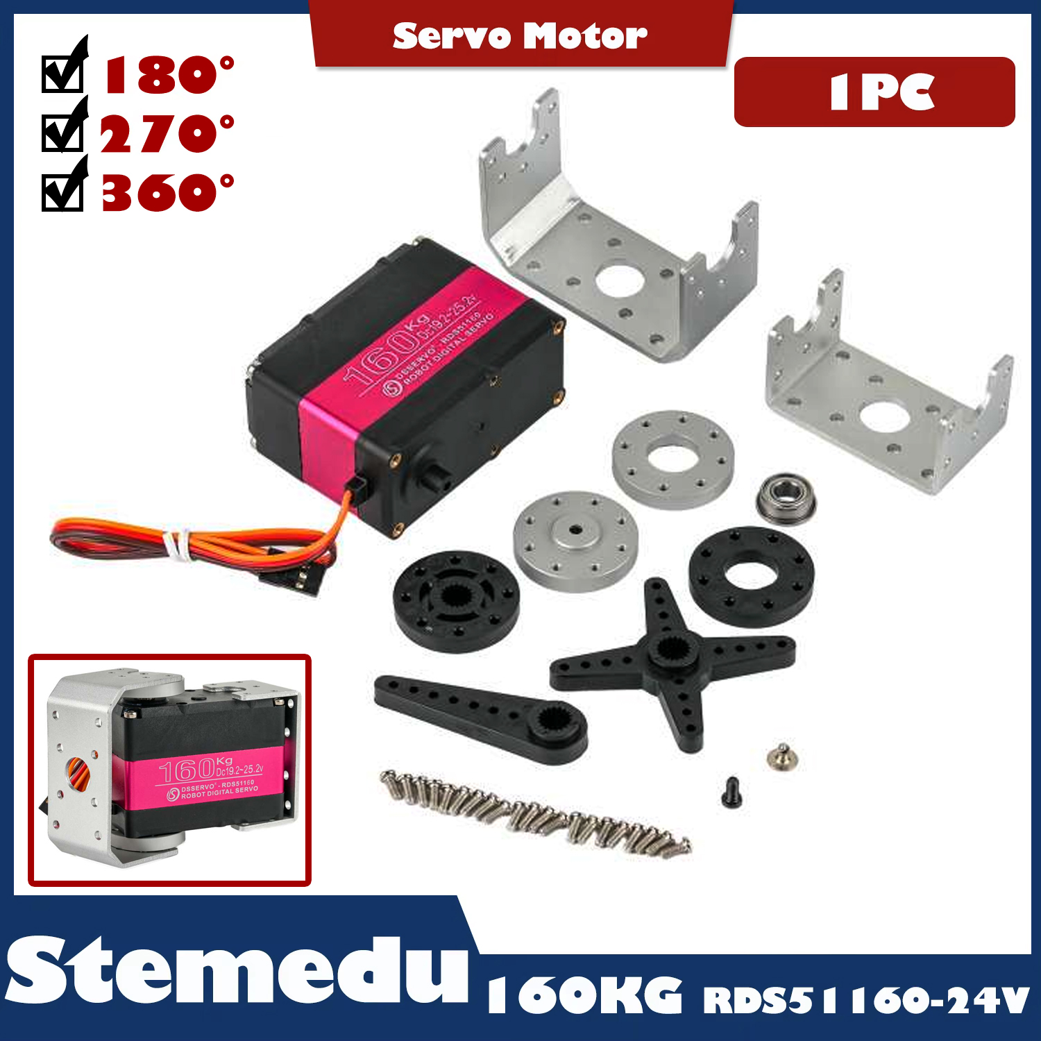 Drone Tech Rc - Large Servo 160Kg 24V RC Digital