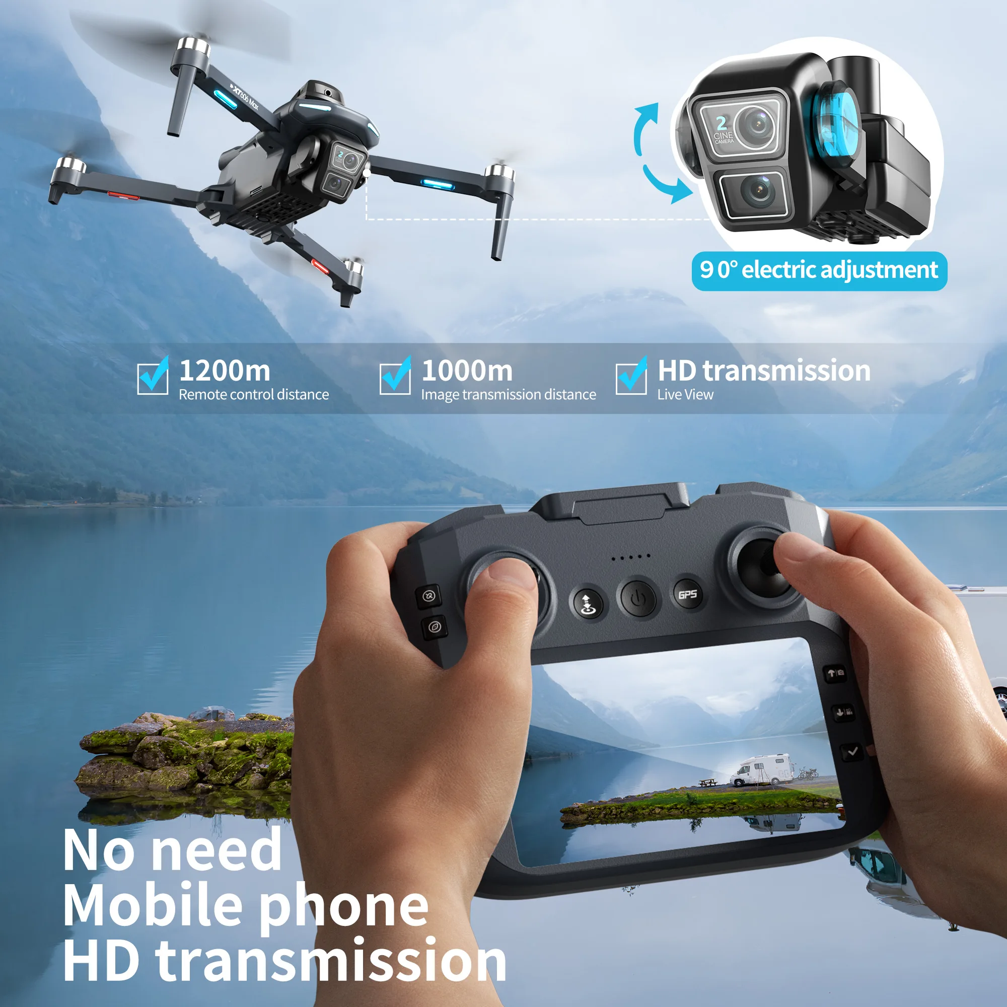 Lenovo XT606 Drone Professiona - Drone Gps Rc Tt36 のレビューと価格