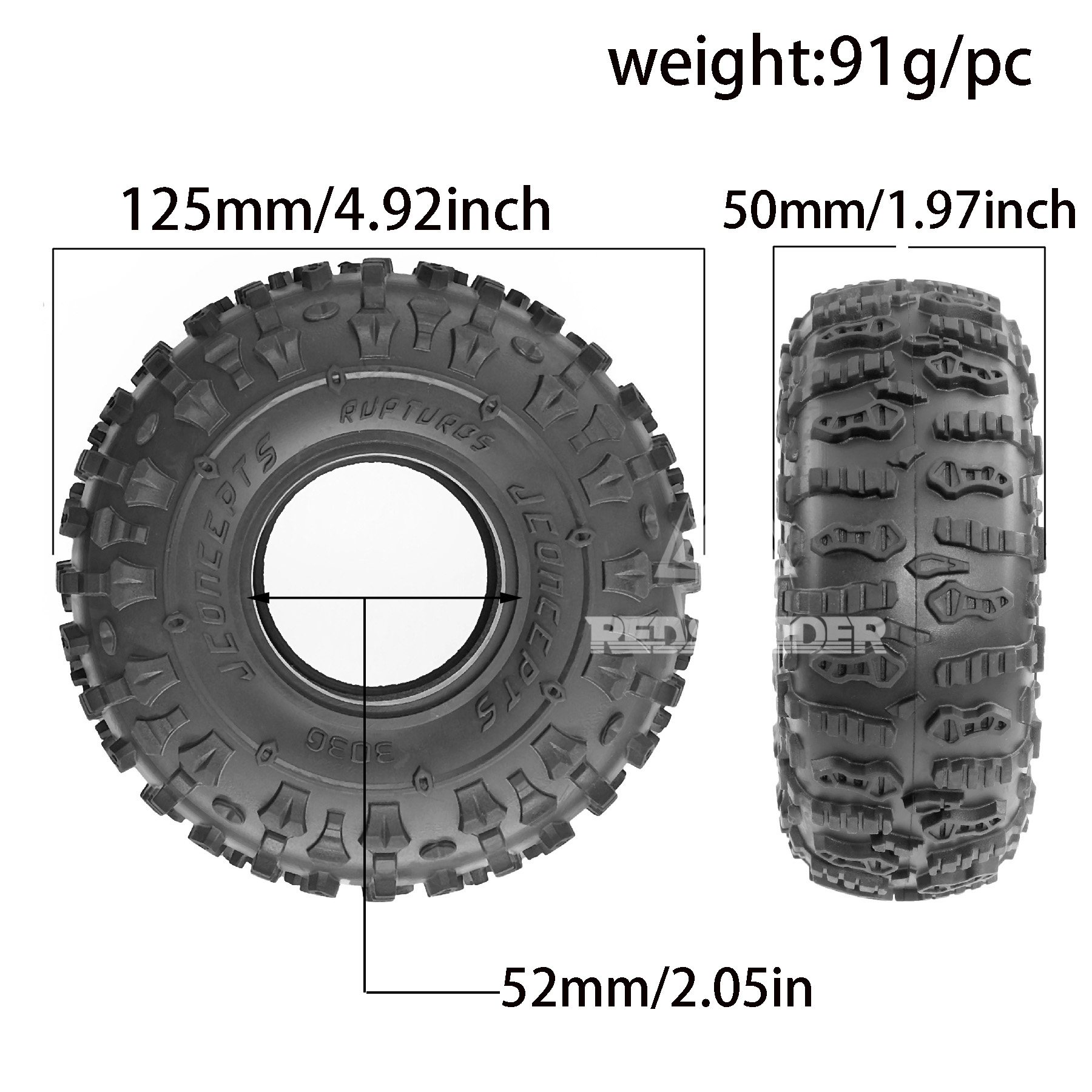 RC Crawler  Tires 4PCS OD 125m - Rc Rock Crawler のレビューと価格