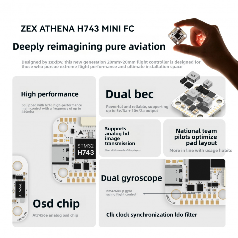 ZEX ATHENA H743 Mini Flight Co - Betaflight Flight Controller のレビューと価格