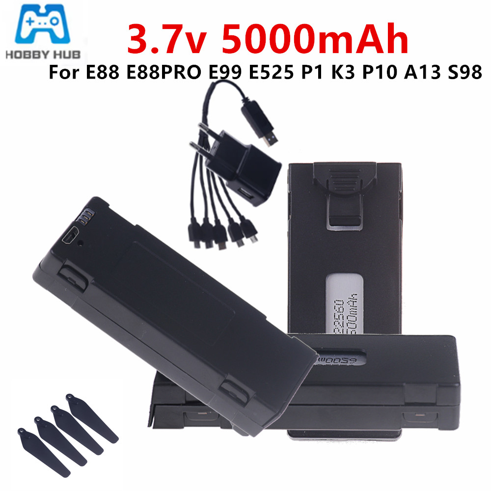 3.7V E88 5000mAh Rechargeable  - Drone Rc E99 Pro のレビューと価格