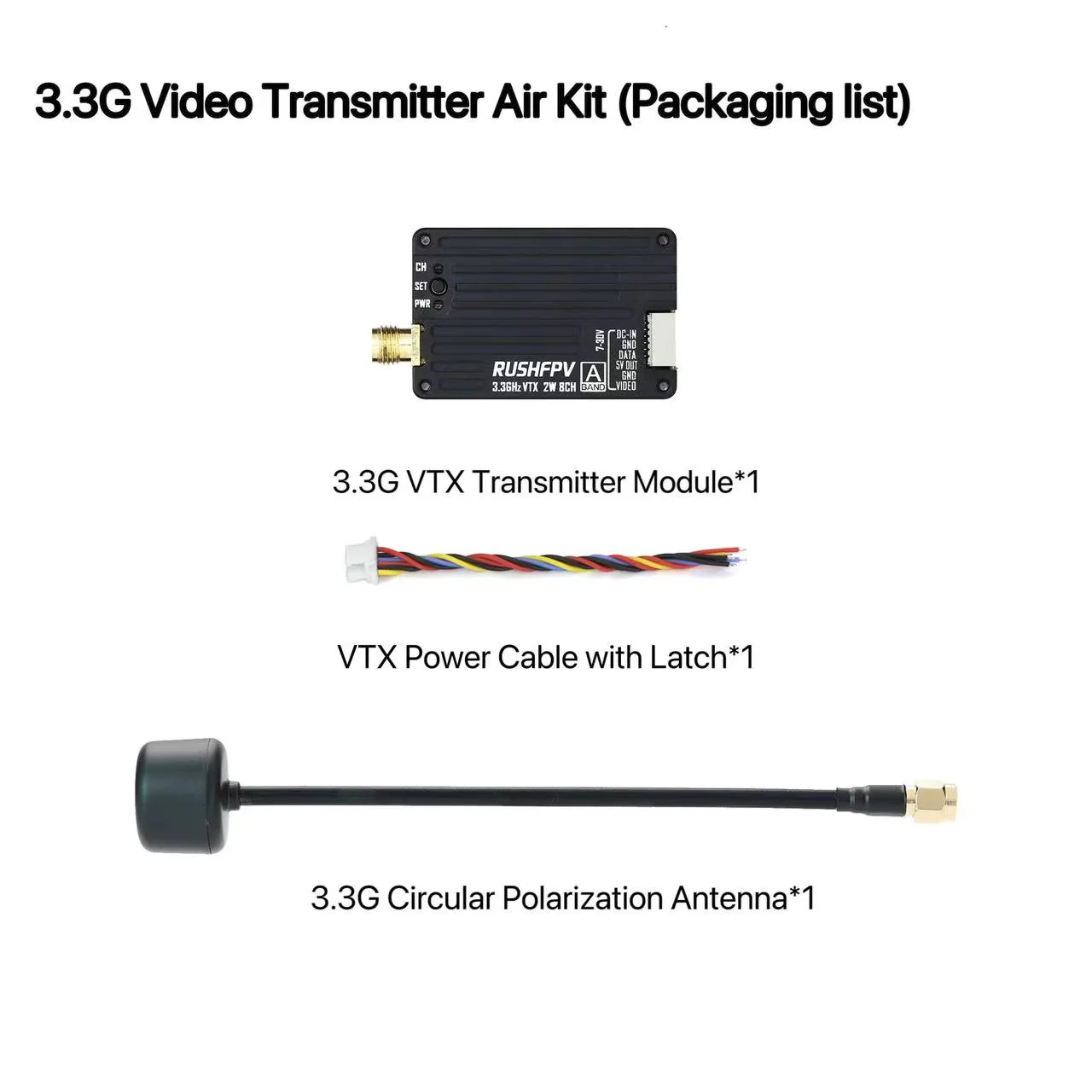RUSHFPV 3.3G 2W VTX Transmitte - Drone Rc Transmitter And Receiver のレビューと価格