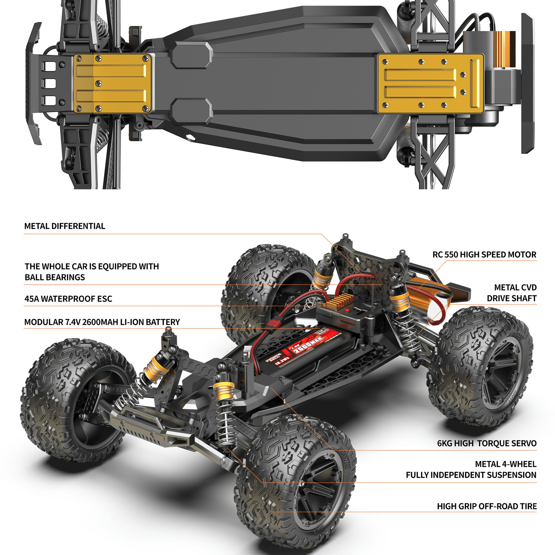 1:8 Large Size RC Car 60KM/H H - Drone Vera Rc のレビューと価格