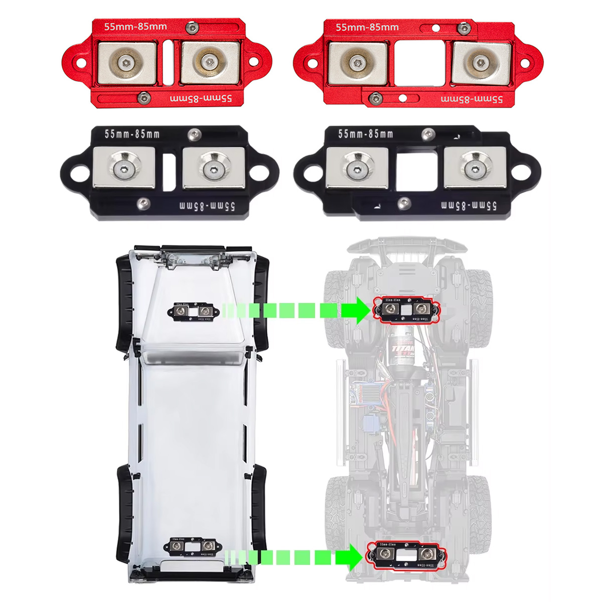4PCS 55-85mm Adjustable Magnet - Rc Car Body Shell のレビューと価格