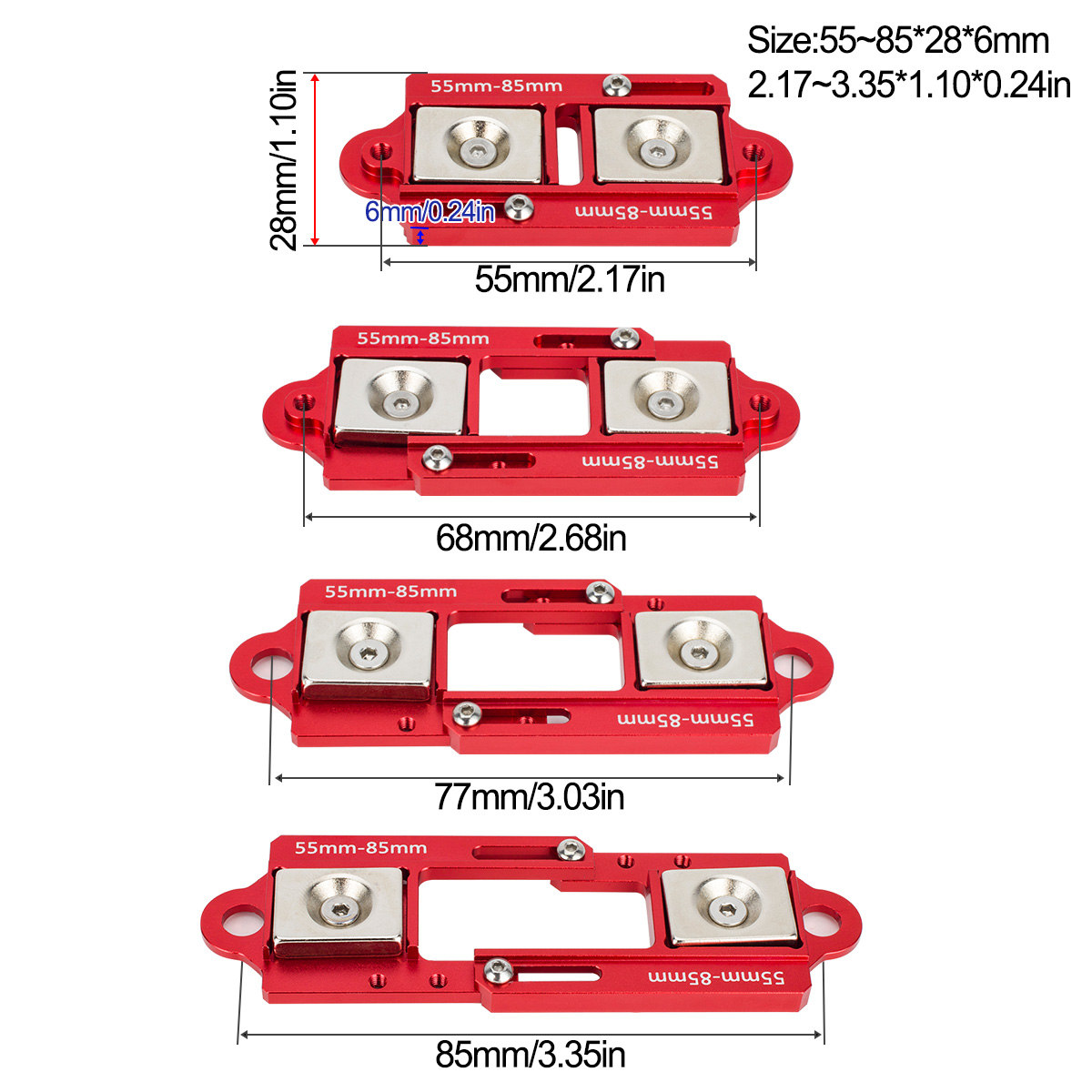 4PCS 55-85mm Adjustable Magnet - Rc Car Body Shell のレビューと価格