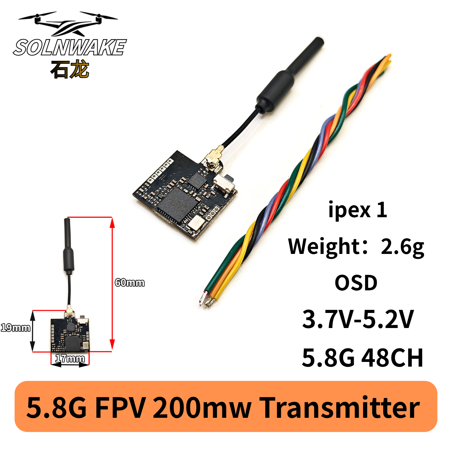 SLONWAKE Nano 5.8G 48CH 200mW  - Drone Rc Transmitter And Receiver のレビューと価格