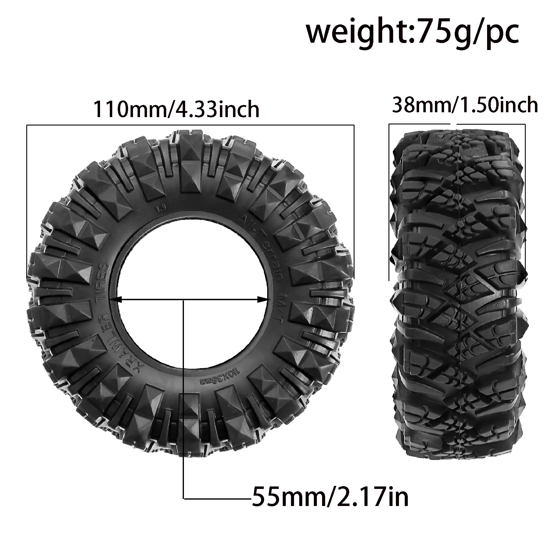 4Pcs 1.9 Inch Rubber Rock Craw - Rc Rock Crawler のレビューと価格
