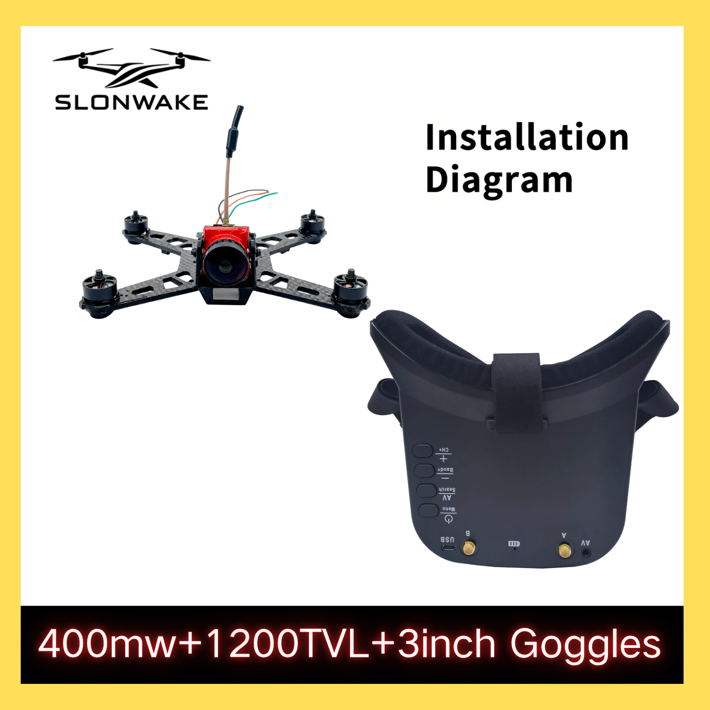 SLONWAKE 5.8G 48CH FPV 400mw V - Drone Rc Transmitter And Receiver のレビューと価格