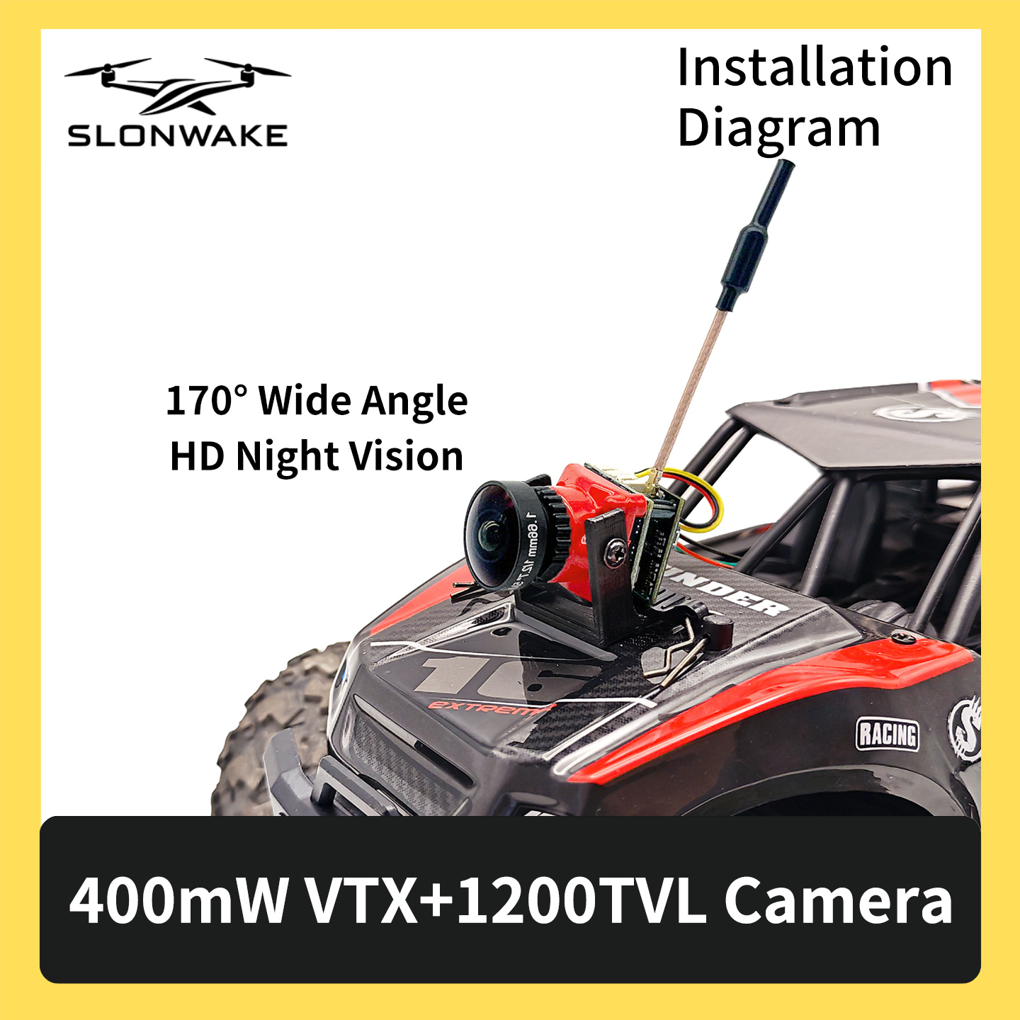 SLONWAKE 5.8G 48CH FPV 400mw V - Drone Rc Transmitter And Receiver のレビューと価格