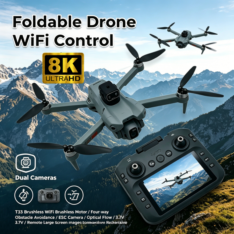 2026 New T33 RC Drone 8K Camer - Drone Rc Plegable のレビューと価格