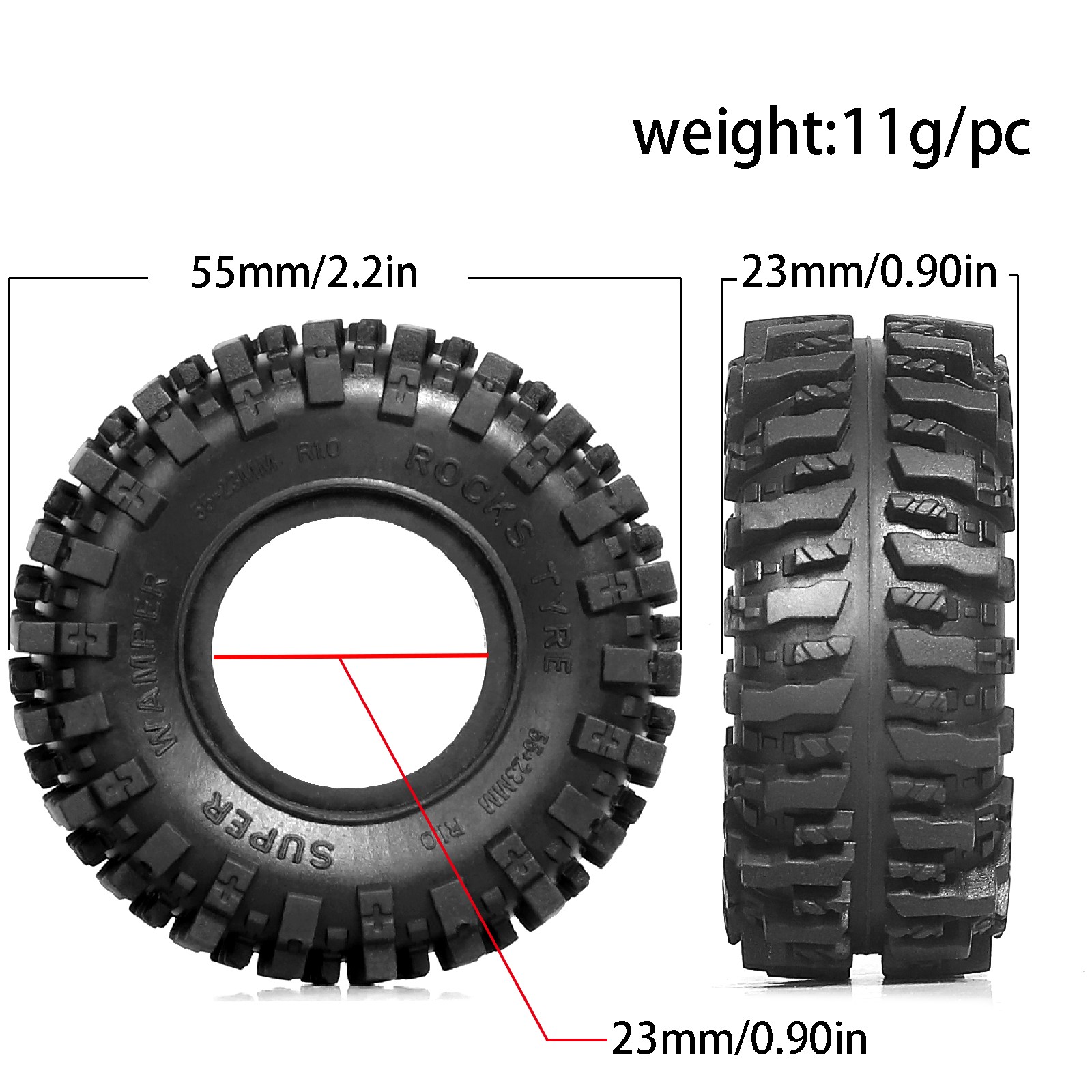 1.0 RC Crawler Tires 1/24 1/18 - Rc Rock Crawler のレビューと価格